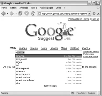 Figure 1.2 : Démonstration de Google Suggest