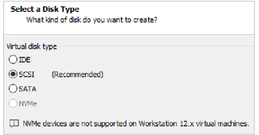 Figure 11 : Choix du type de disque dur virtuel 