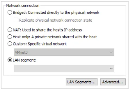 Figure 15 : Définition des connexions en LAN Segments 