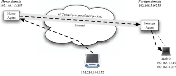 Figure 1: A typical Mobile IP configuration
