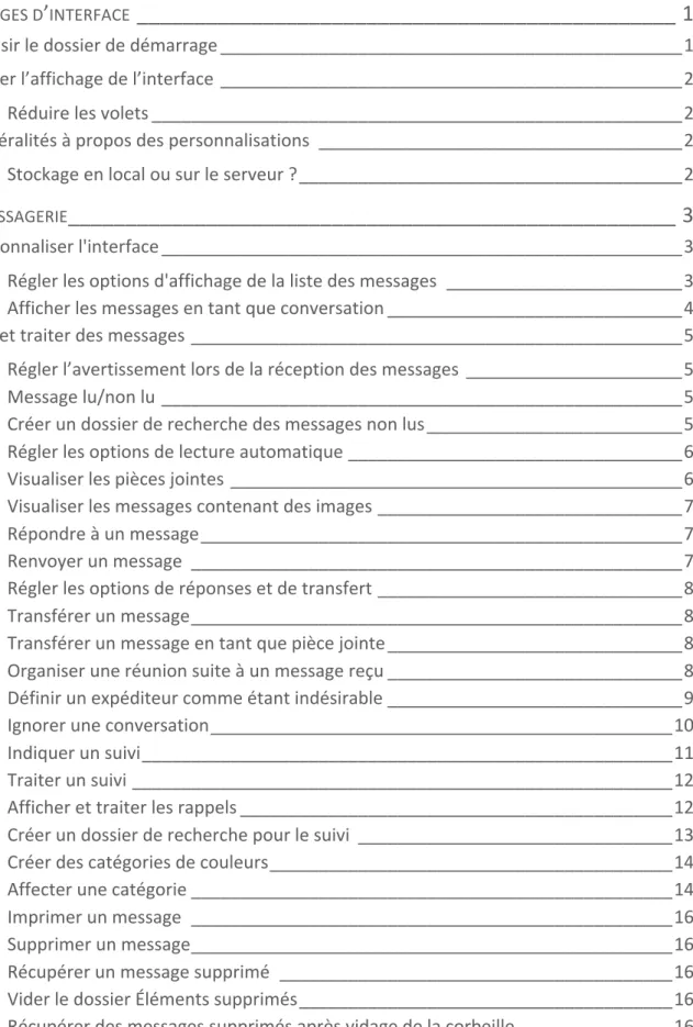 Table   des   matières    Page   I          