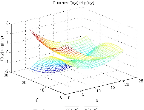 Fig. 8 :  Fonctions   et   en 3D