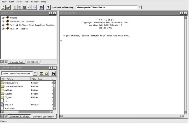 Fig. 1 – Fenˆetre de commandes Matlab Le r´esultat devrait ressembler ` a :