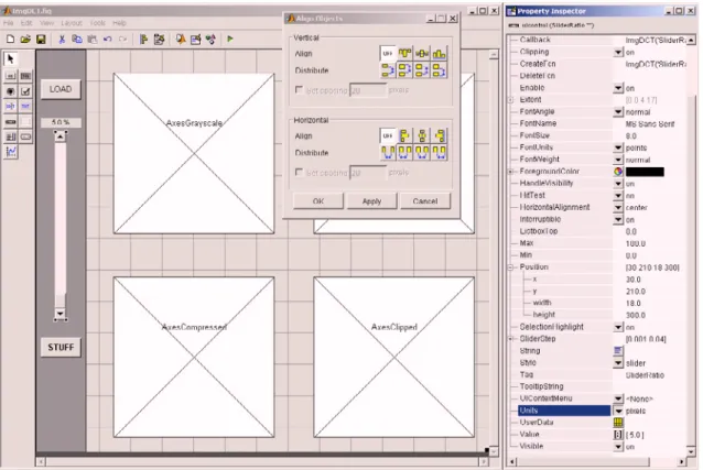 Figure 6: Le designer de GUI fonctionne comme un logiciel de PAO (s.s. Publication Assistée par Ordinateur).