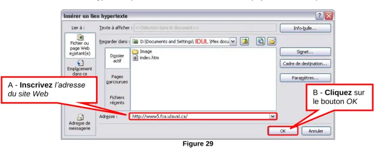 Figure 29A - Inscrivez l’adresse 