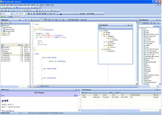 Figure 16 - Copie d'écran de PHP Designer 2005 