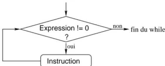 Fig. 2.2 – Organigramme de l’instruction while