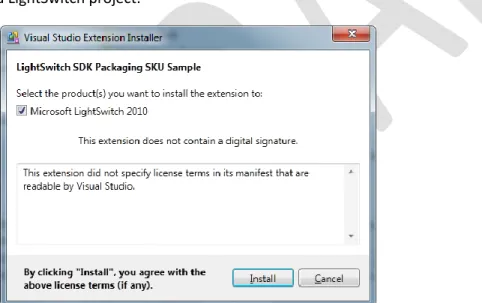 Figure 1. Installing a vsix package on a computer using the vsix standalone installer