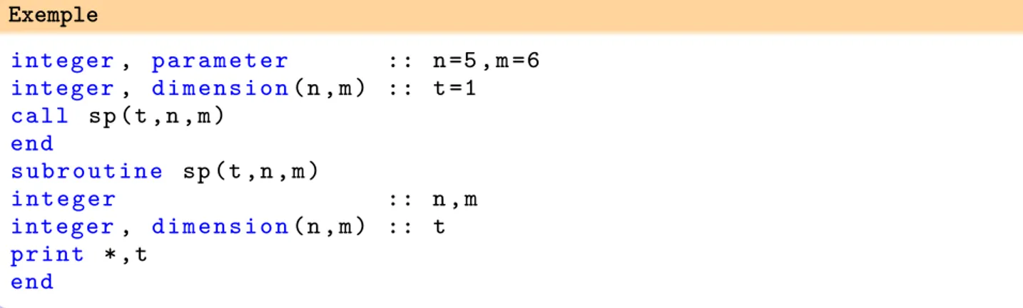 Tableau en argument d’une procédure (taille et profil implicites)