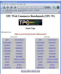 Figure 12. TPC-W application home page 