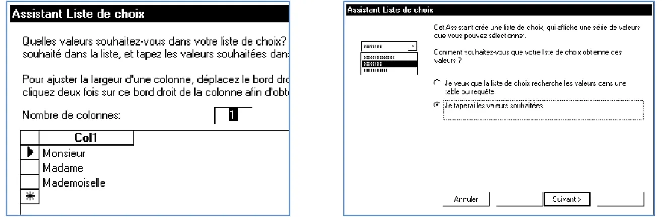 Table des thèmes (Table source)  Table des activités (Table liée avec intégrité référentielle)