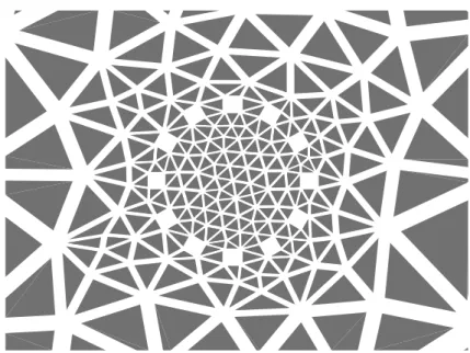 Figure 3: Unstructured triangular mesh near the circular array.