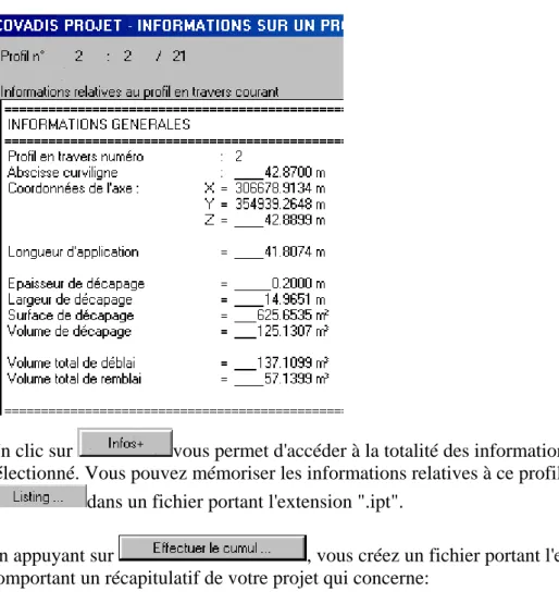 TABLEAU RECAPITULATIF DES CUBATURES DE DEBLAI ET REMBLAI PAR PROFIL  