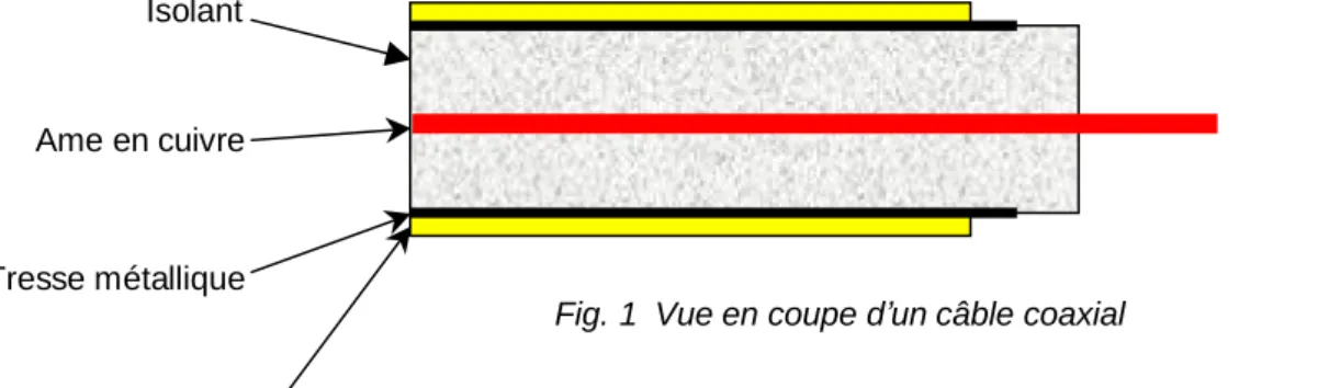 Fig. 1  Vue en coupe d un câble coaxial