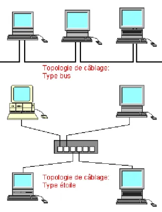 Figure 7 Les deux principales topologies de câblage