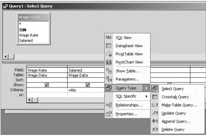 Figure B-41 Selecting a query type