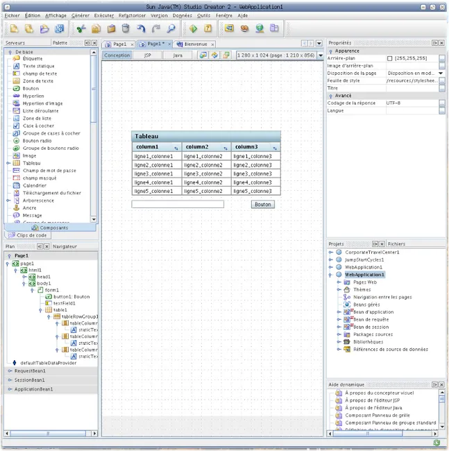 Figure 2.2: Sun Java Studio Creator