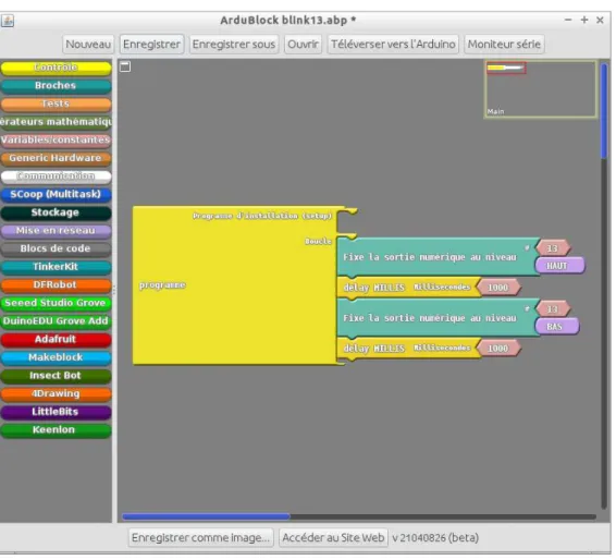 Figure 2.1 – Programmation avec ArduBlock