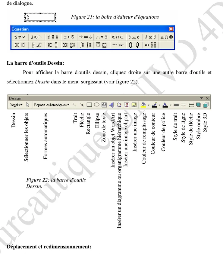 Figure 21: la boîte d'éditeur d'équations 