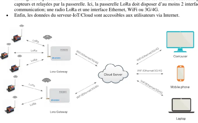 Figure 1 : Architecture LoRa-IoT type.