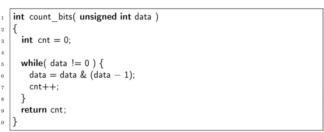 Fig. 3.6  Compter les Bits : Method Une