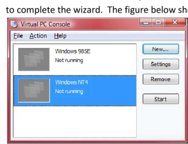 Figure 6: VPC Console with Win98 VM 