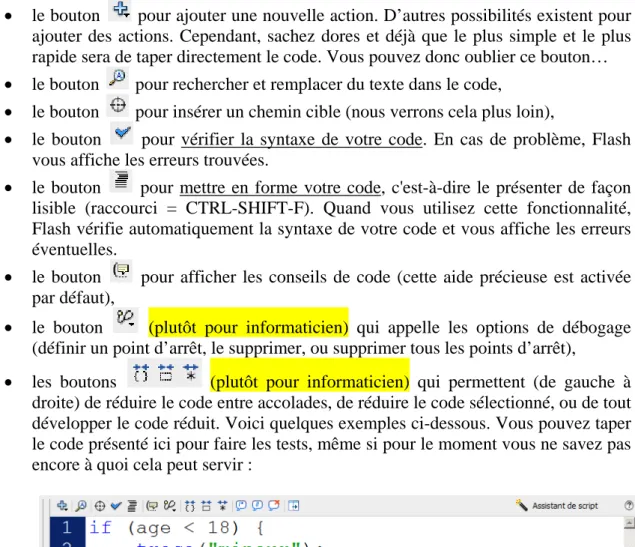 Figure 3 : exemple de code AS3 (ne vous occupez pas ici de la signification de ce code) 