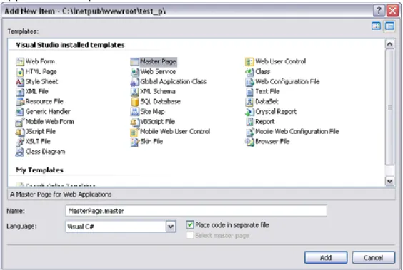 Fig 1.2 Créer un item MasterPage 