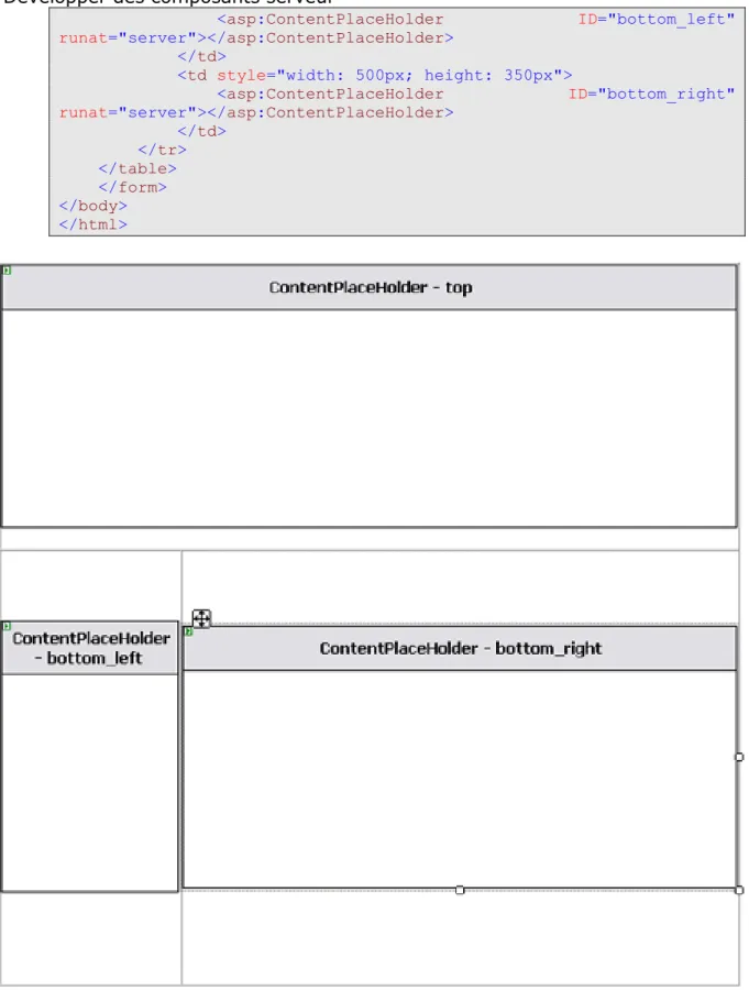 Fig 1.3 Exemple d'une MasterPage 