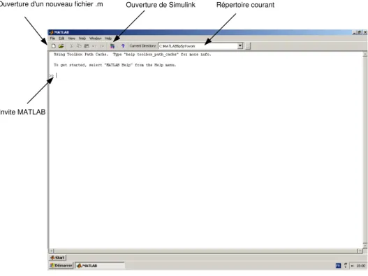 Fig. 1 – ´ Ecran MATLAB