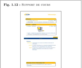 Fig. 1.12 : Support de cours