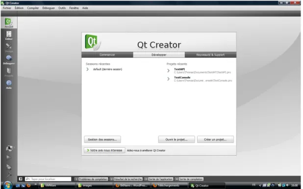Figure 3.1: interface type de QtCreator