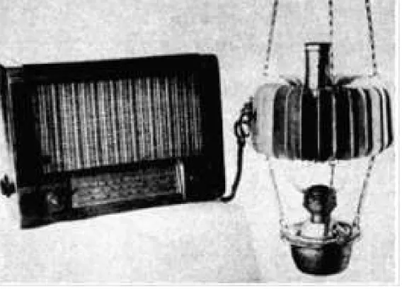 Figure 1.1: Model TGK-3 thermoelectric generator: a series of thermocouples is arranged around the upper portion of the lamp