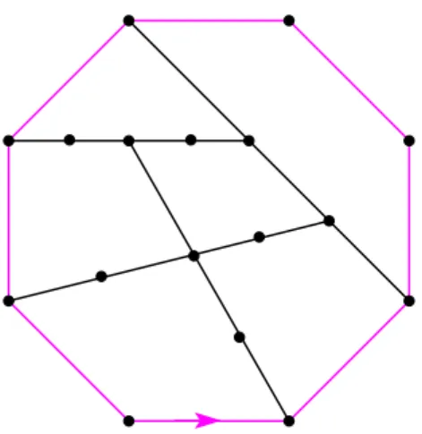Fig. 4: An example of irreducible hexangular dissection of the octagon.