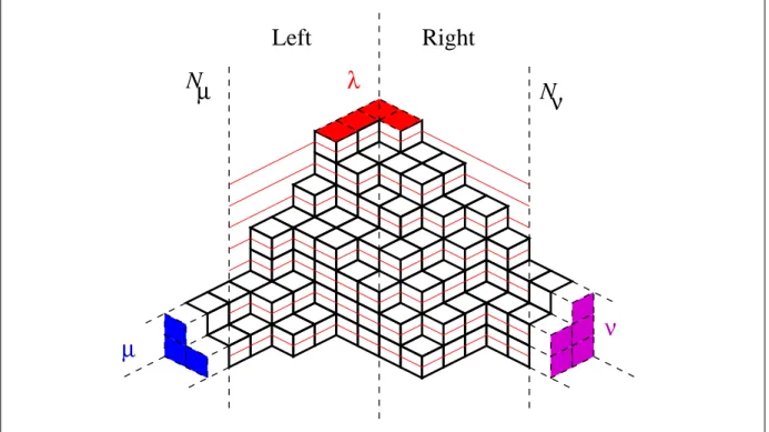 Figure 2: The level lines, go only through upright or downright tiles, they form N λ