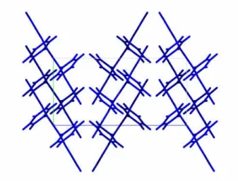 Figure  2.5:  A  top  view  of  the  ab-  plane  crystal  structure  of  rubrene.  The  herringbone  configuration is apparent