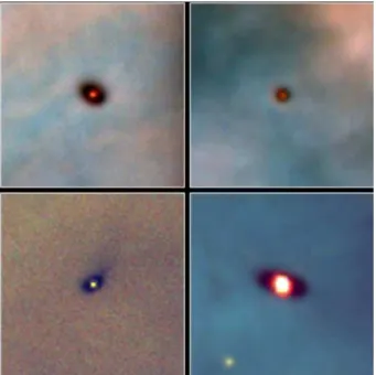 Figure 1.3 – Proto-´etoiles avec leur disque d’accr´etion situ´ees dans la n´ebuleuse d’Orion.