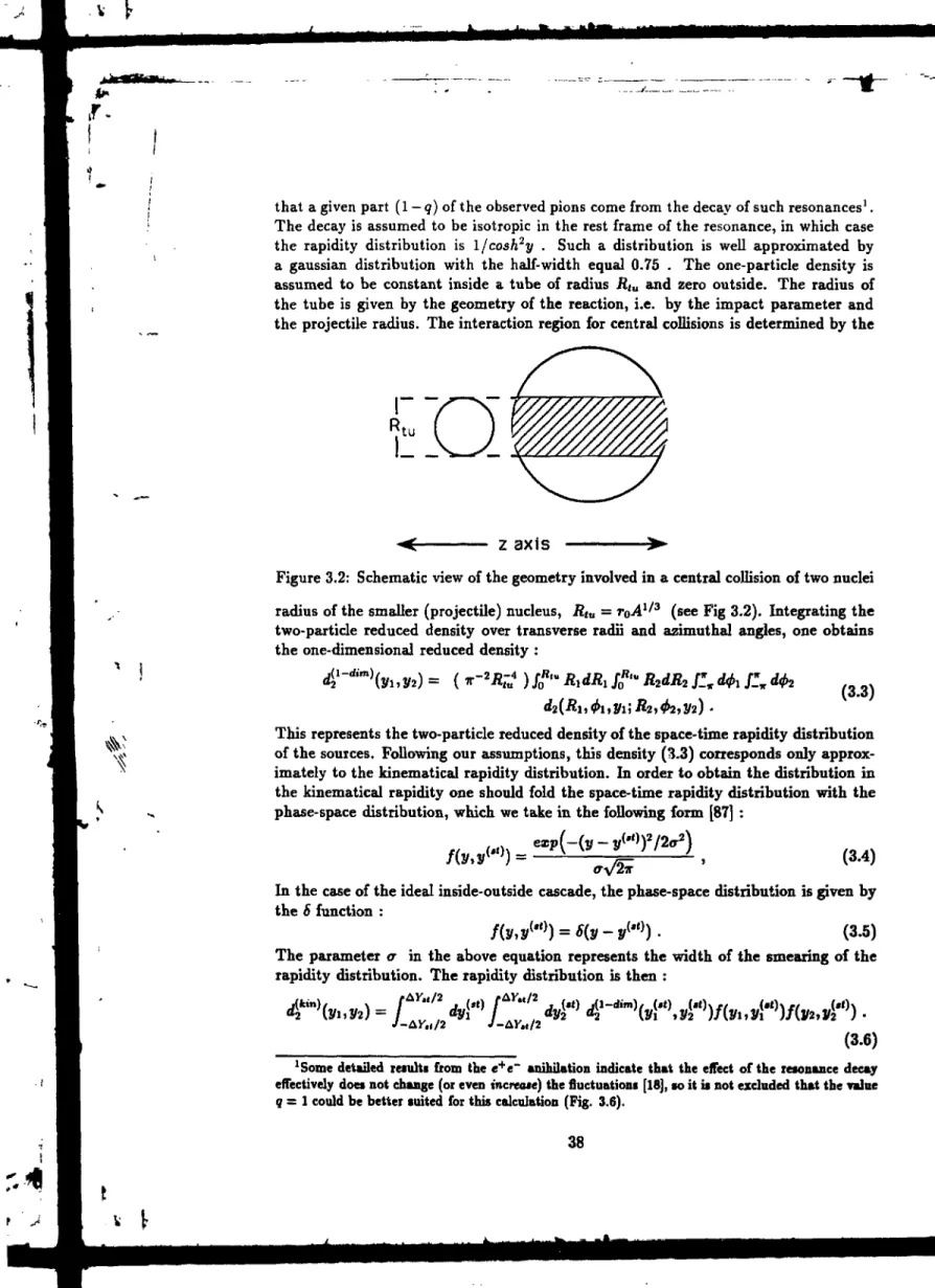 Figure 3.2: Schematic view of the geometry involved in a central collision of two nuclei radius of the smaller (projectile) nucleus, .Ri 11  = T 0 A 1 ^ 3  (see Fig 3.2)