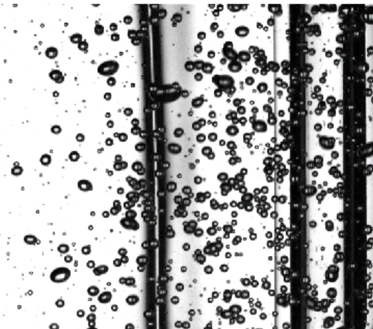 Figure 1 : Image d’un écoulement gaz-liquide dense acquise par « ombroscopie ». 