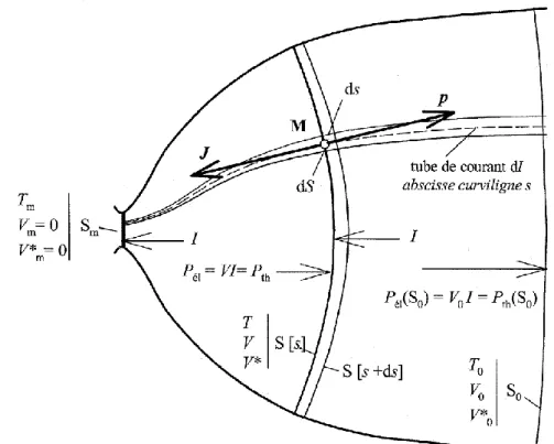 Figure 26 Structure géométrique d’un membre du contact dans l’hypothèse des équipo- équipo-tentielles - isothermes (Féchant and Tixador, 2003) 