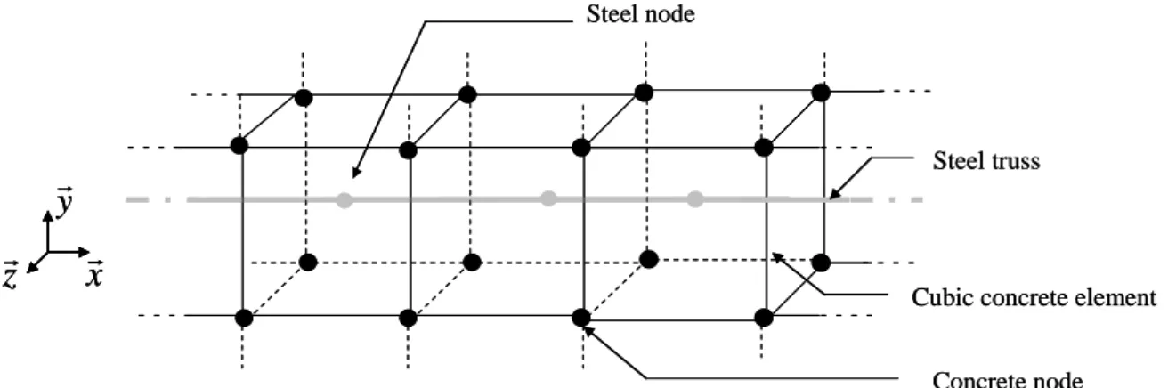 Figure 3 : Description of the problem (steel and concrete nodes are not coincident) 