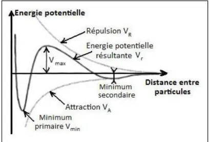Figure II. 13 : Potentiel d'interaction en fonction de la distance entre particules 