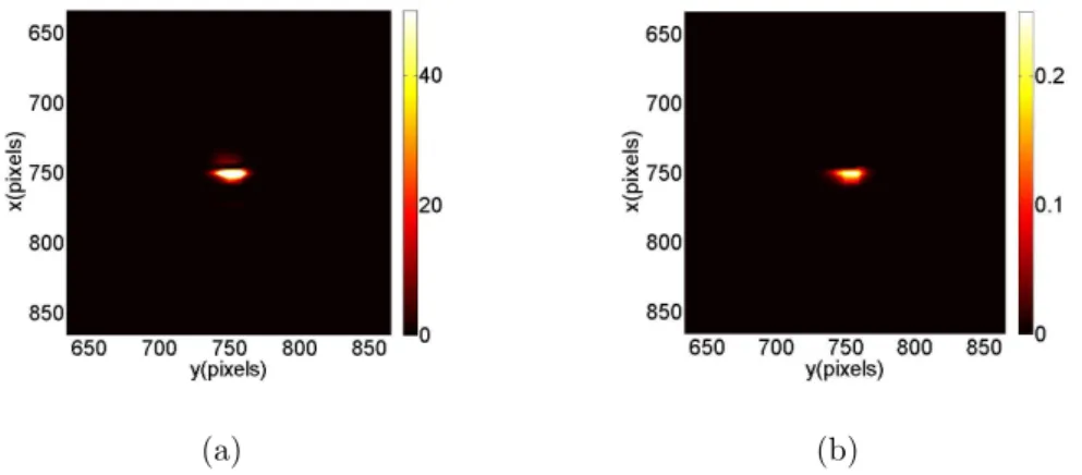 Figure 7: (a) Quality gain G norm map obtained for a trial length of 50 pixels.