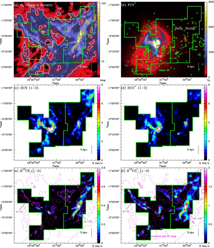 Fig. 1. a) Column density map of the Aquila region derived from Herschel Gould Belt survey (HGBS) data (André et al