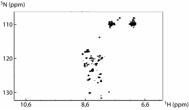 Figure  23  :  Spectre  HSQC  [ 15 N ;  1 H]  de  la  protéine  KL  dans  le  complexe  EC/KL