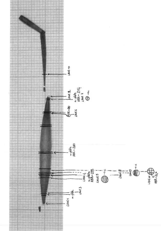 Figure 2.8: Copy of the lab book for UGe 2 #A3 grown along the a axis using a seed from UGe 2 #A1.