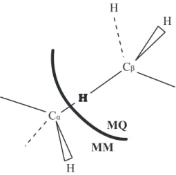 Fig. 3.2: Atome de lien à la frontière MQ/MM.
