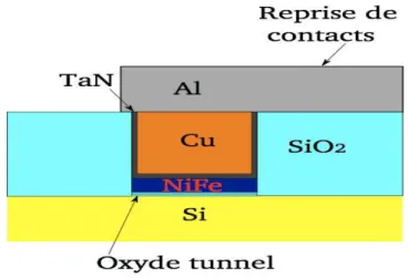 Figure 24 : Dispositif test de la diode FMIS en &#34;fond de tranchée&#34; 