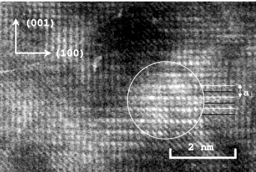 Fig. II.5 : Image haute résolution en vue transverse [100] de l'échantillon C-350. 