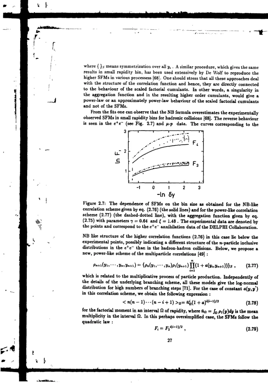 Figure 2.7: The dependence of SFMs on the bin size as obtained for the NB-like correlation scheme given by eq